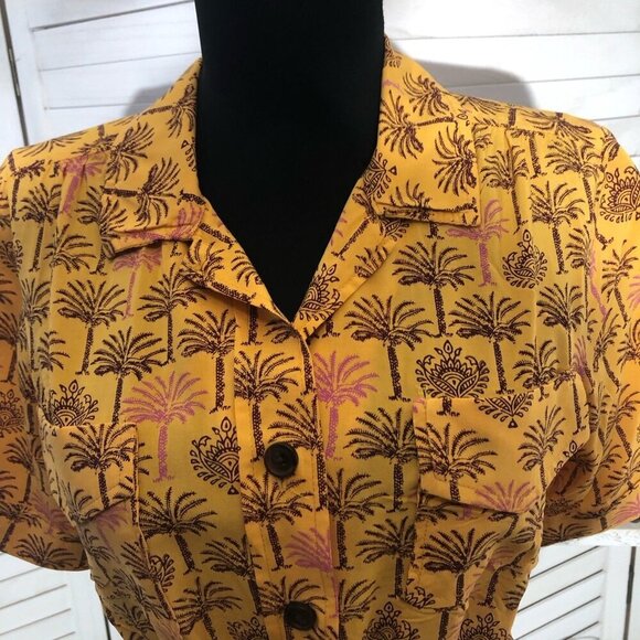 Urban Outfitters Hawaiian Crop Top Tropical Palm Print Small - Picture 6 of 12